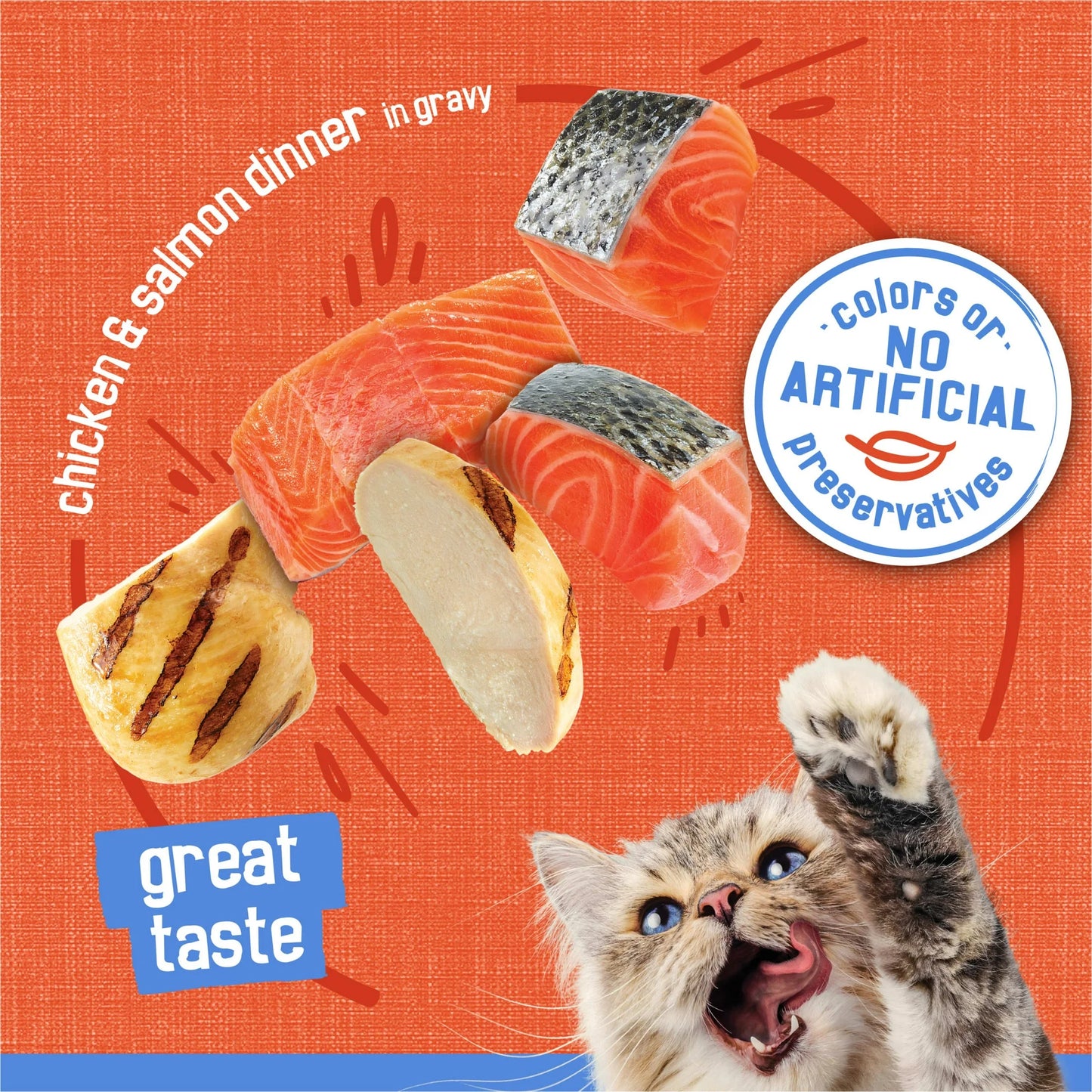 (12 pack) Purina Friskies Shreds, Chicken and Salmon Dinner in Gravy, Wet Cat Food, 5.5 oz Can