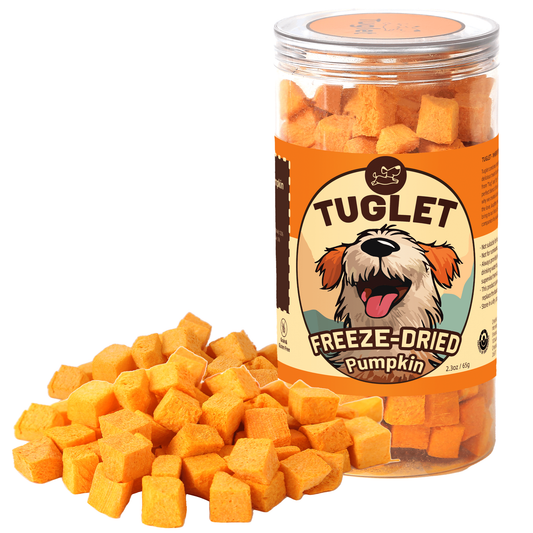 TUGLET Freeze Dried Pumpkin Dog Treat, Hearty Snacks Rich in Dietary Fiber, 2.3 oz